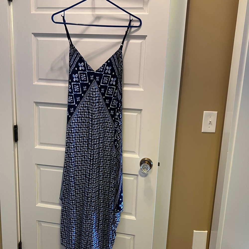 Tommy Bahama Asymmetrical Dress in Blue and White